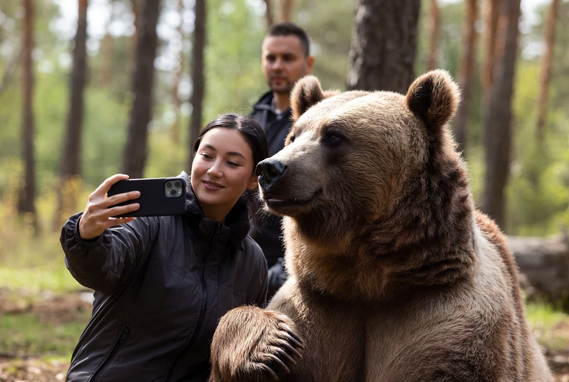 التصوير مع الدب
